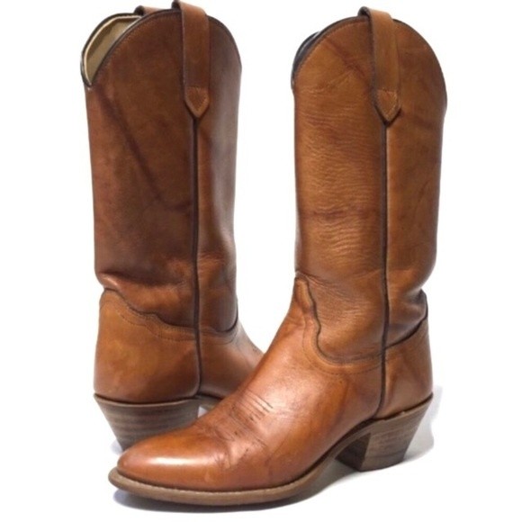 Frye Vintage Leather Tan Western Boho Boots 6b